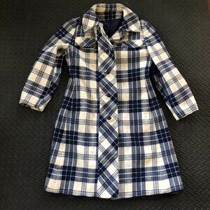 VINTAGE BROMLEIGH PLAID WOOL BLEND SWING COAT PREPPY OLD MONEY MOD